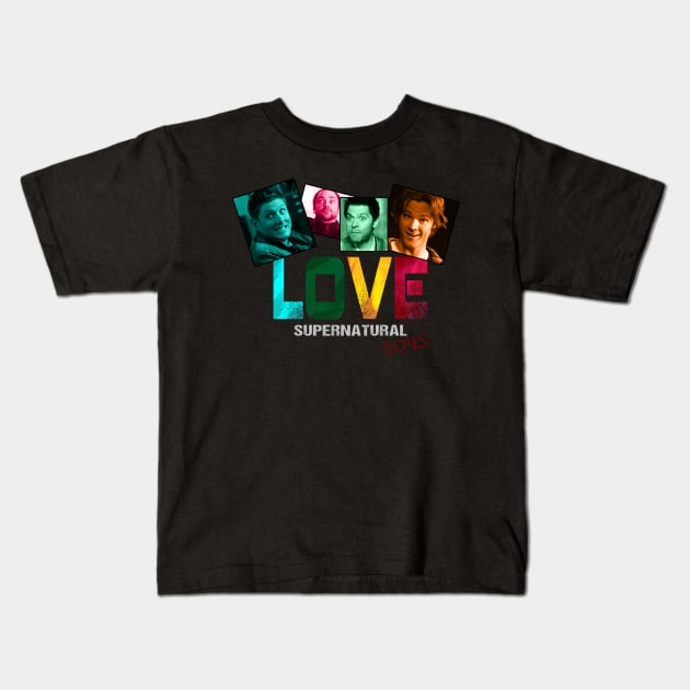 Supernatural Love for the Boys Kids T-Shirt by GnarllyMama